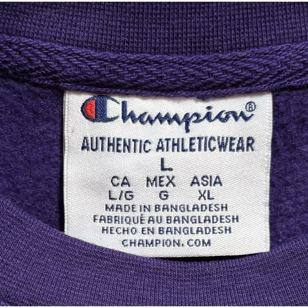 Champion K-State Womens Sweatshirt Size Large Purple White Embossed Letters 1492 - Picture 5 of 8